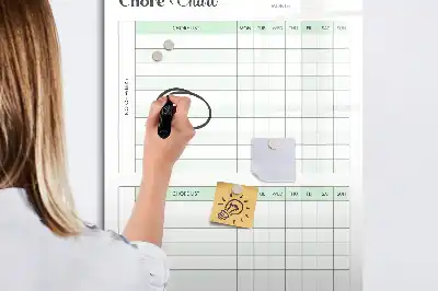 Magnetic chore chart dry erase board