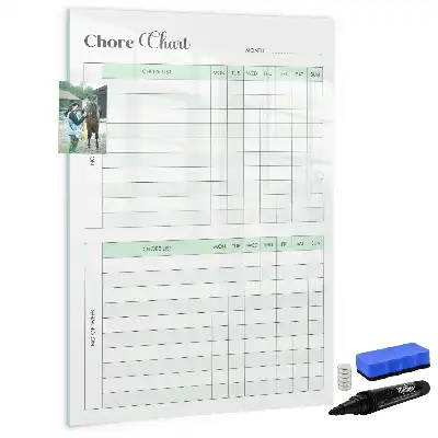 Magnetic chore chart dry erase board
