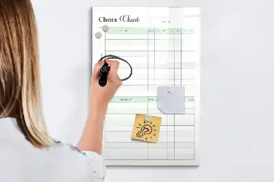 Magnetic chore chart dry erase board