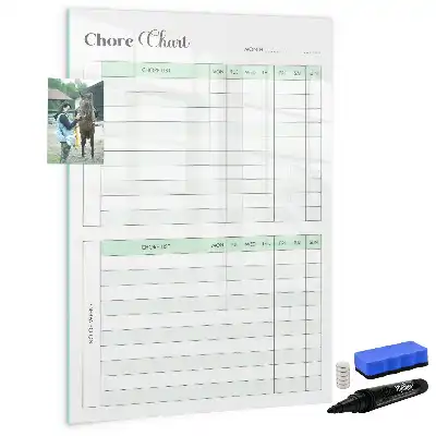 Magnetic chore chart dry erase board