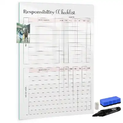 Magnetic writing board for task lists