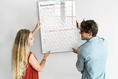 Magnetic writing board for task lists