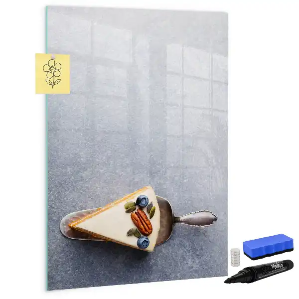 Magnetic erase board slice of cake design