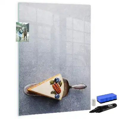 Magnetic erase board slice of cake design