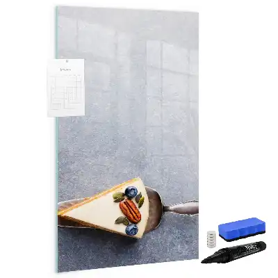 Magnetic erase board slice of cake design