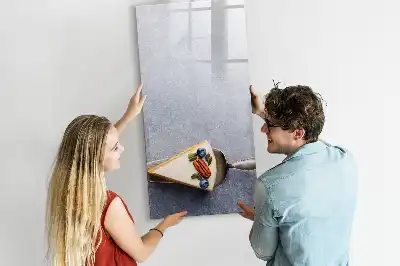 Magnetic erase board slice of cake design