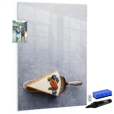 Magnetic erase board slice of cake design