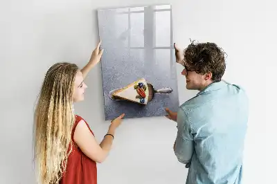 Magnetic erase board slice of cake design