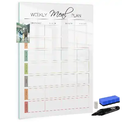 Magnetic dry erase board weekly meal planner