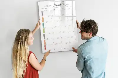 Magnetic dry erase board weekly meal planner