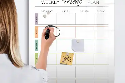 Magnetic dry erase board weekly meal planner
