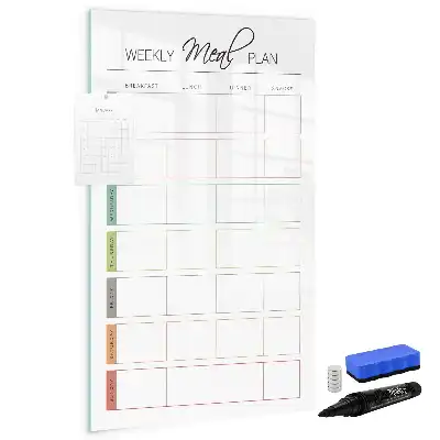 Magnetic dry erase board weekly meal planner