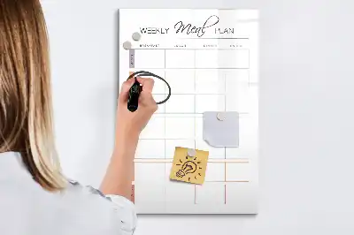 Magnetic dry erase board weekly meal planner