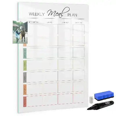 Magnetic dry erase board weekly meal planner