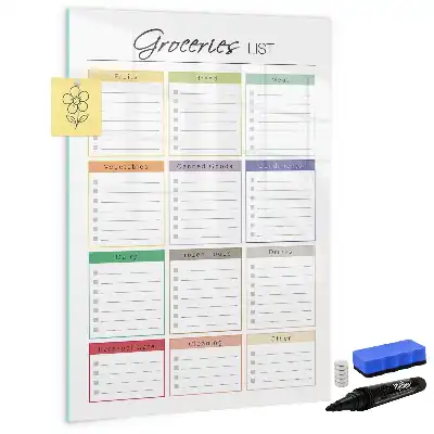 Magnetic writing board shopping list design
