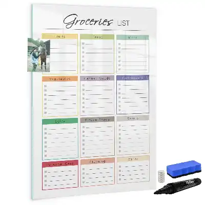 Magnetic writing board shopping list design