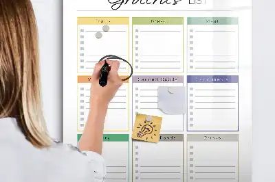 Magnetic writing board shopping list design