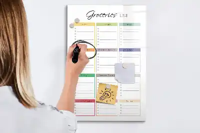 Magnetic writing board shopping list design
