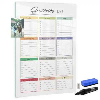 Magnetic writing board shopping list design