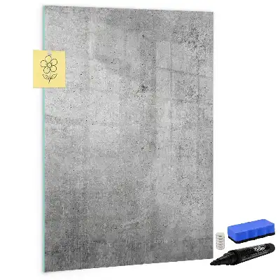 Magnetic writing board light concrete finish