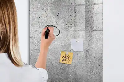 Magnetic writing board light concrete finish