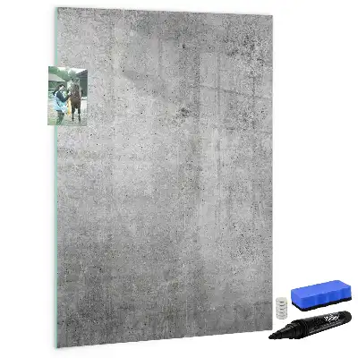 Magnetic writing board light concrete finish