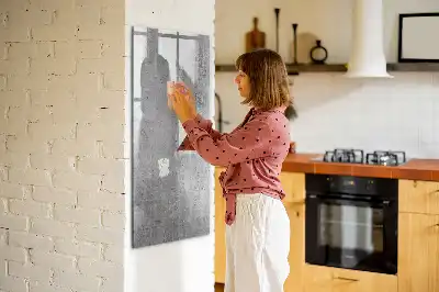 Magnetic writing board light concrete finish