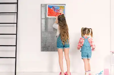 Magnetic writing board light concrete finish