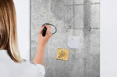Magnetic writing board light concrete finish