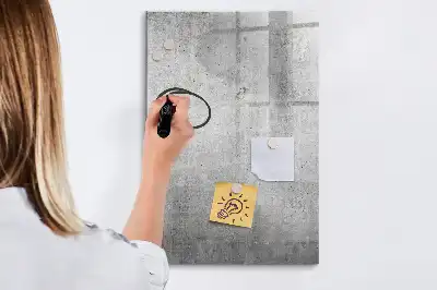Magnetic writing board light concrete finish