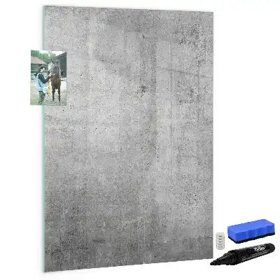 Magnetic writing board light concrete finish