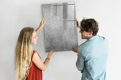 Magnetic writing board light concrete finish