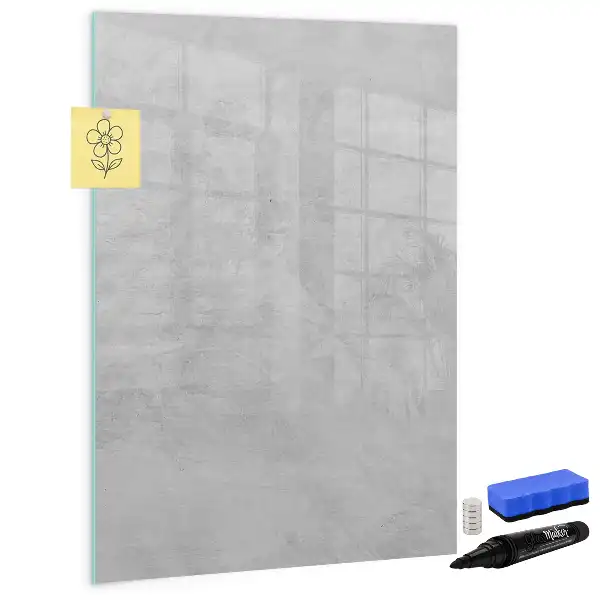 Magnetic erase board in light concrete