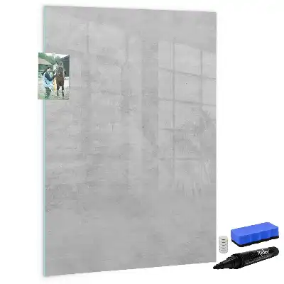 Magnetic erase board in light concrete