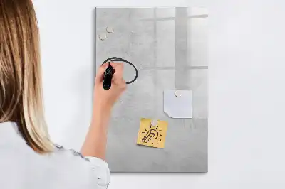 Magnetic erase board in light concrete