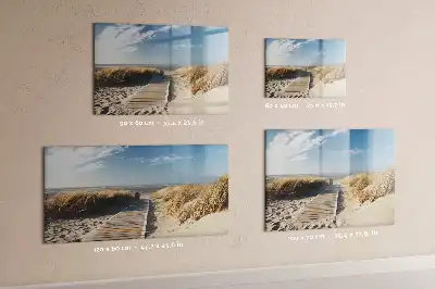 Magnetic marker board with a beach view
