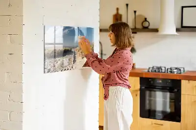Magnetic marker board with a beach view