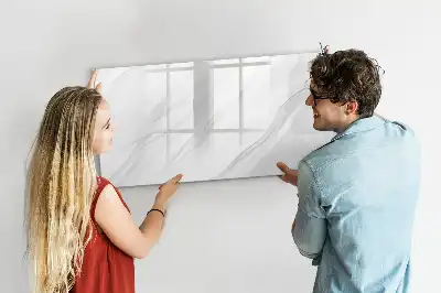 Magnetic glass dry erase board with a decorative marble design