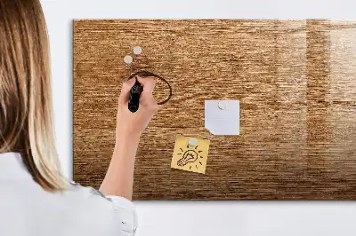 Magnetic glass dry erase board with a light wood frame