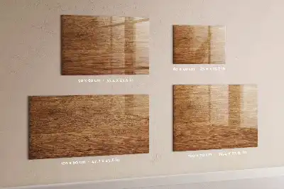 Magnetic glass dry erase board with a light wood frame