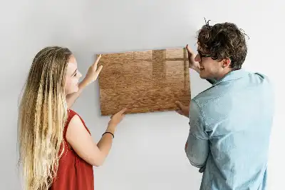 Magnetic glass dry erase board with a light wood frame
