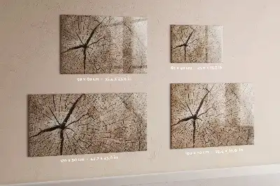 Magnetic glass dry erase board old tree trunk pattern