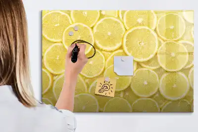 Magnetic marker board lemon slices design