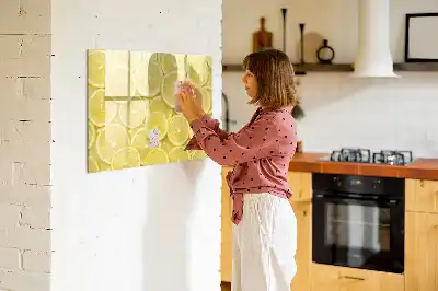 Magnetic marker board lemon slices design