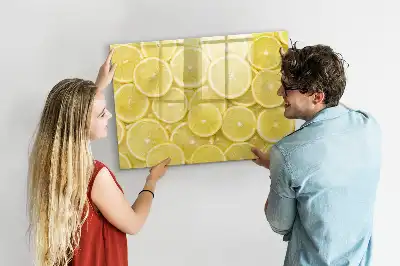 Magnetic marker board lemon slices design