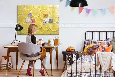 Magnetic marker board lemon slices design