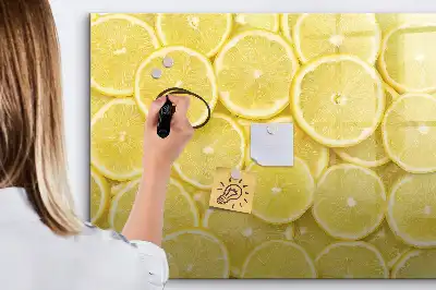 Magnetic marker board lemon slices design