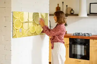 Magnetic marker board lemon slices design