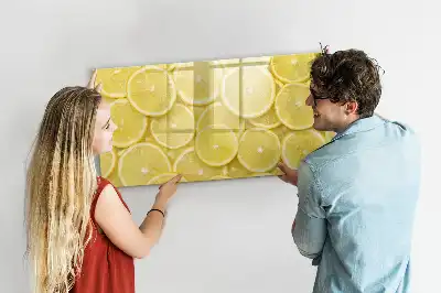 Magnetic marker board lemon slices design