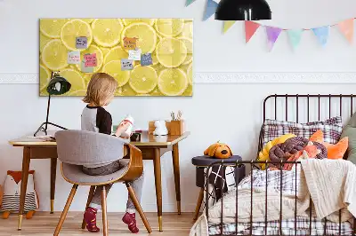 Magnetic marker board lemon slices design